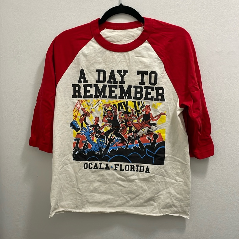 A Day To Remember Cartoon Live Show 2016 Tour Merch Raglan 3/4 Sleeve Tee